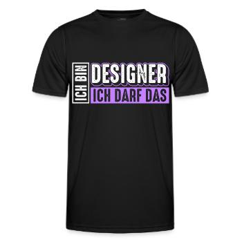 Designer | Ich bin Designer ich darf das - Männer Funktions-T-Shirt - Schwarz - Vorne - AI Model Male 178 dark (178cm)