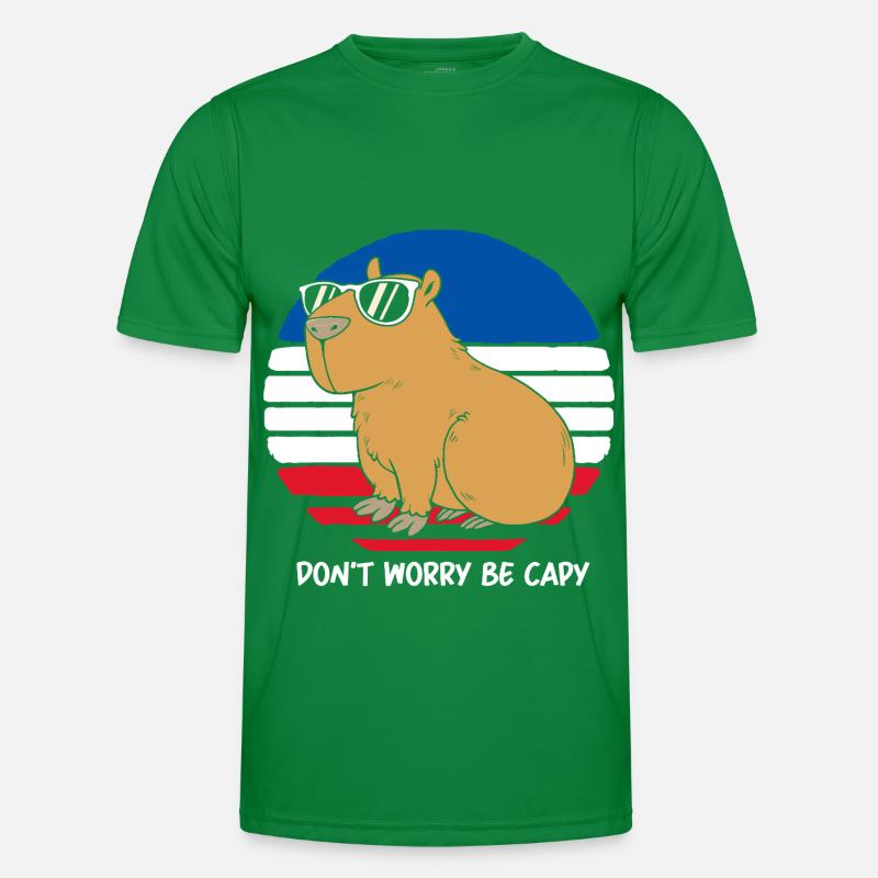 Dont Worry Be Capy Capybara Männer Funktions-T-Shirt