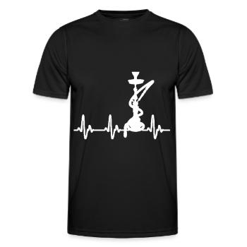 Herzschlag I love Wasserpfeife Geschenk - Männer Funktions-T-Shirt - Schwarz - Vorne - AI Model Male 178 dark (178cm)