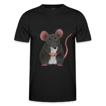 Little cute mouse or rat - Men's Functional T-Shirt - black - Front - AI Model Male 178 dark (178cm)