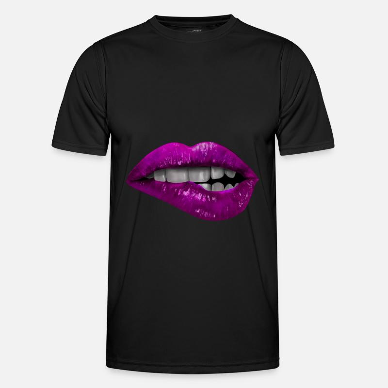 Pink biting lips Men's Functional T-Shirt