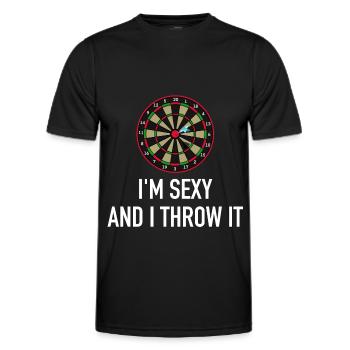 Dart je suis sexy et je le jette - T-shirt sport Homme - noir - Devant - AI Model Male 178 dark (178cm)