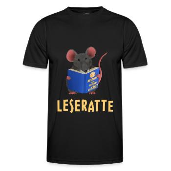 Leseratte / Bücherwurm - Männer Funktions-T-Shirt - Schwarz - Vorne - AI Model Male 178 dark (178cm)