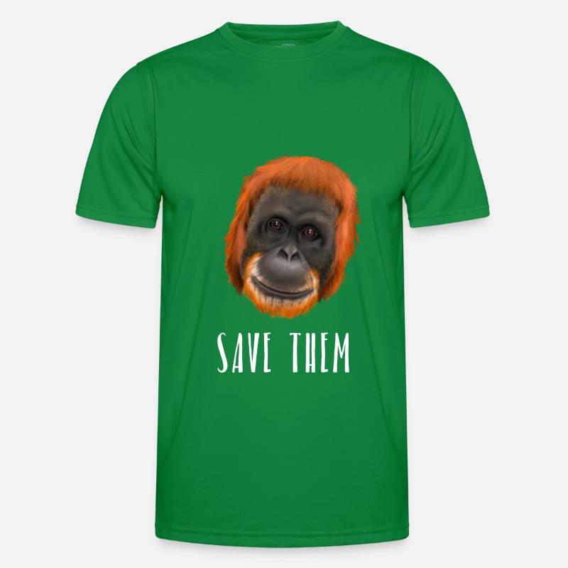 Monkey Ape Orang Utan - save them Men's Functional T-Shirt