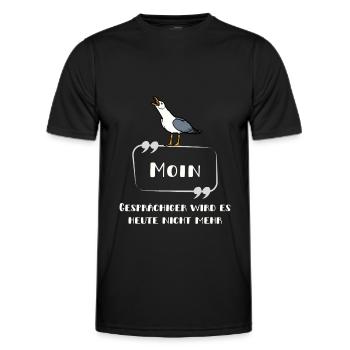 Moin - schreiende Möwe Schrift lustig norddeutsch - Männer Funktions-T-Shirt - Schwarz - Vorne - AI Model Male 178 dark (178cm)