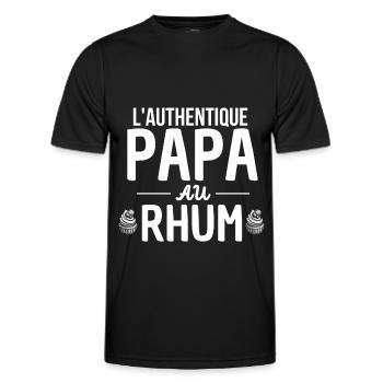 l'authentique Papa au rhum , cadeau humour papa - T-shirt sport Homme - noir - Devant - AI Model Male 178 dark (178cm)