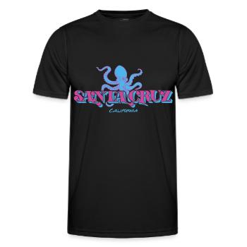 Santa Cruz Californie vintage rétro surfing ville - T-shirt sport Homme - noir - Devant - AI Model Male 178 dark (178cm)