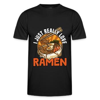 J’adore vraiment les ramen - T-shirt sport Homme - noir - Devant - AI Model Male 178 dark (178cm)