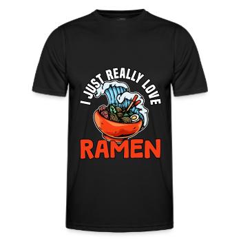 J’aime vraiment les ramen - T-shirt sport Homme - noir - Devant - AI Model Male 178 dark (178cm)