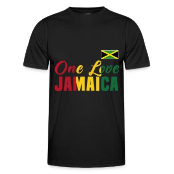 one love jamaica - Männer Funktions-T-Shirt - Schwarz - Vorne - AI Model Male 178 dark (178cm)