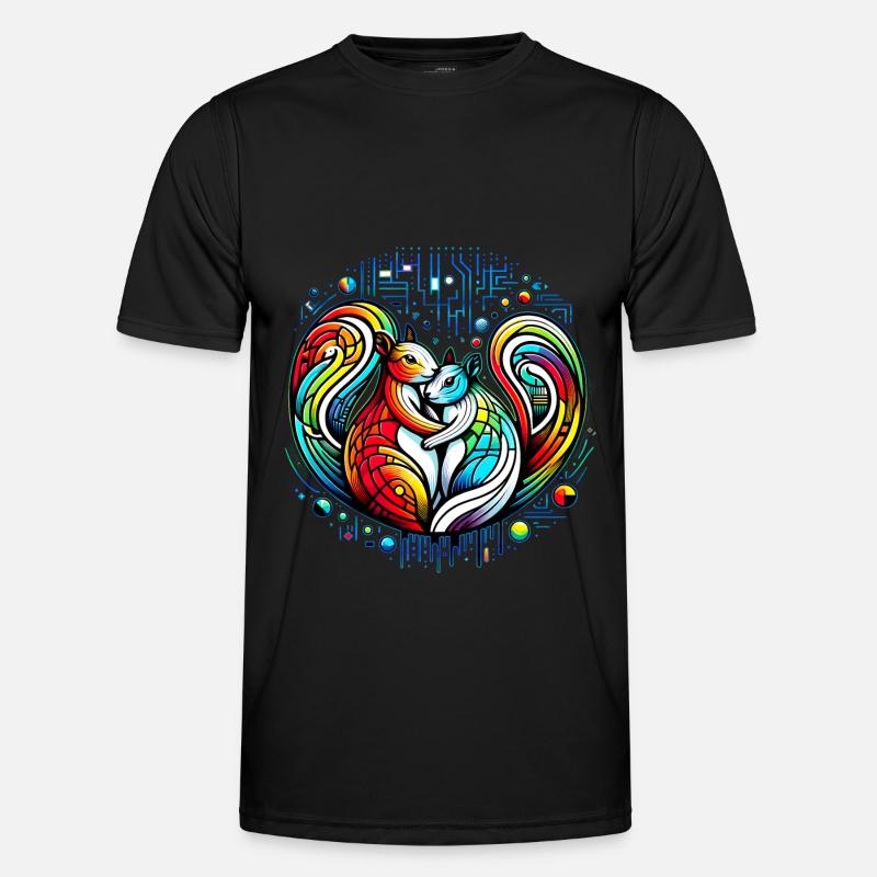 Farbenwind - Vereinte Eichhörnchen - Männer Funktions-T-Shirt - Schwarz