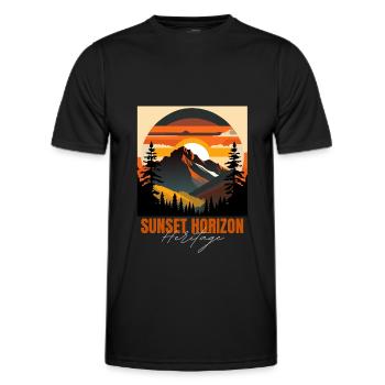 Sunset horizon heritage - Men's Functional T-Shirt - black - Front - AI Model Male 178 dark (178cm)