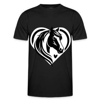 Pferdekopf Herz - Männer Funktions-T-Shirt - Schwarz - Vorne - AI Model Male 178 dark (178cm)