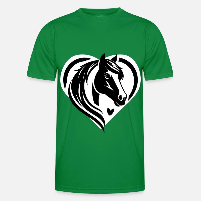 Pferdekopf Herz Männer Funktions-T-Shirt