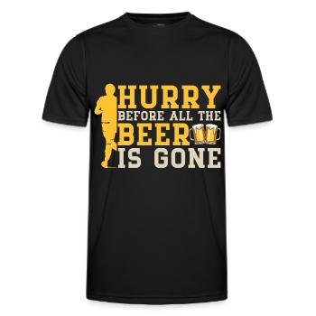Courir Hurry Before All Beer Is Gone Marathon - T-shirt sport Homme - noir - Devant - AI Model Male 178 dark (178cm)