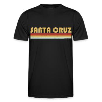 Santa Cruz California vintage retro Surfer Boarder - Men's Functional T-Shirt - black - Front - AI Model Male 178 dark (178cm)