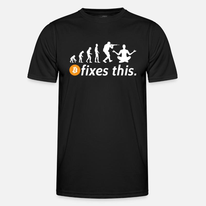 Bitcoin fixes this - Männer Funktions-T-Shirt - Schwarz
