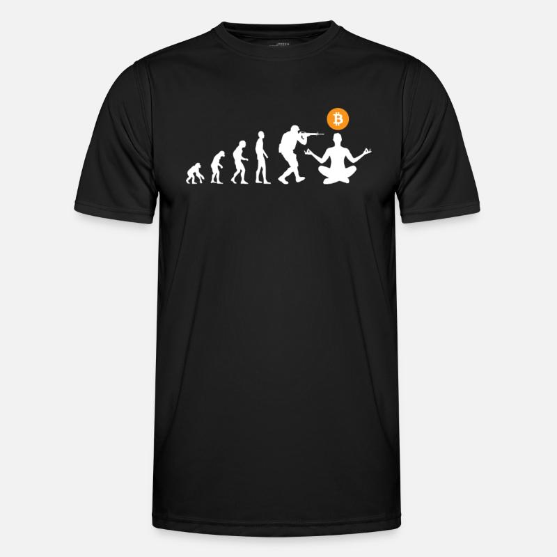 Bitcoin evolution - Männer Funktions-T-Shirt - Schwarz