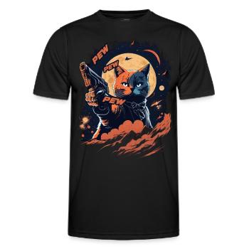 Pew Pew Pew - Men's Functional T-Shirt - black - Front - AI Model Male 178 dark (178cm)