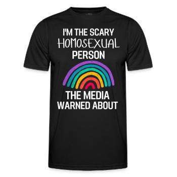 Rainbow Queer LGBT Gay Pride Gift LGBTQ - T-shirt sport Homme - noir - Devant - AI Model Male 178 dark (178cm)