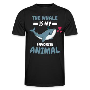 Favorite Animal Ocean Animal Funny Gift Whale - Men's Functional T-Shirt - black - Front - AI Model Male 178 dark (178cm)