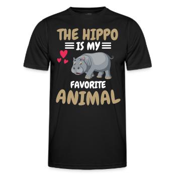 Lieblingstier Tier Lustiges Geschenk Nilpferd - Männer Funktions-T-Shirt - Schwarz - Vorne - AI Model Male 178 dark (178cm)