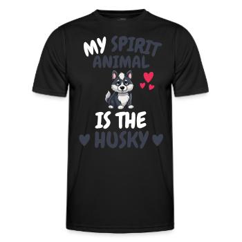 My Spiritual Animal Gift Dogs Husky - Men's Functional T-Shirt - black - Front - AI Model Male 178 dark (178cm)