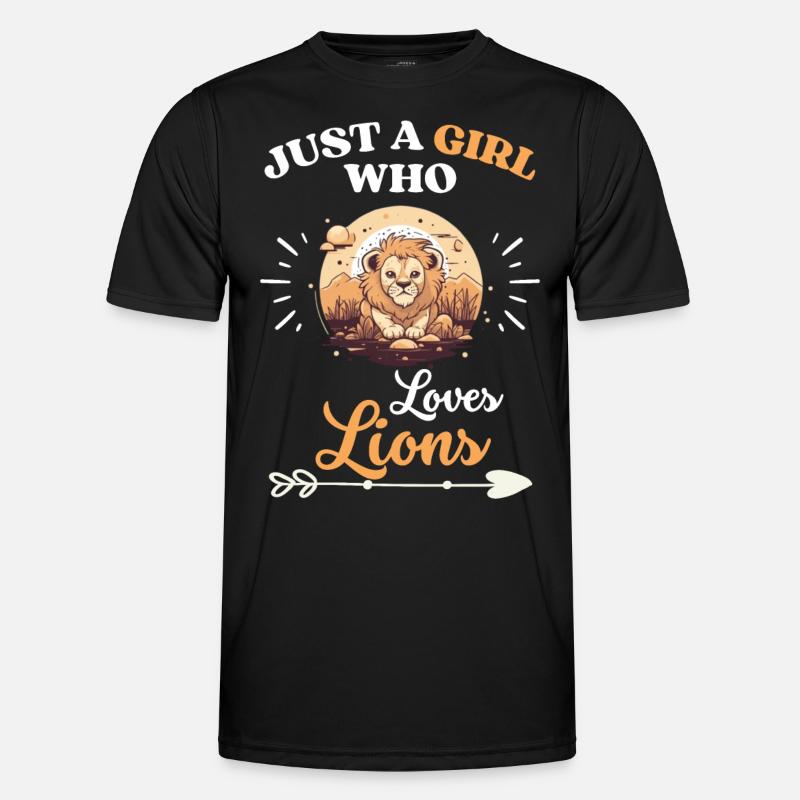 Löwen Mädchen - Männer Funktions-T-Shirt - Schwarz