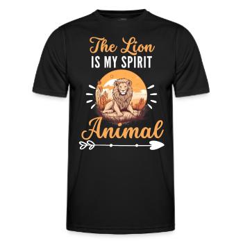 Predator African Animal Funny Gift Lion - Men's Functional T-Shirt - black - Front - AI Model Male 178 dark (178cm)
