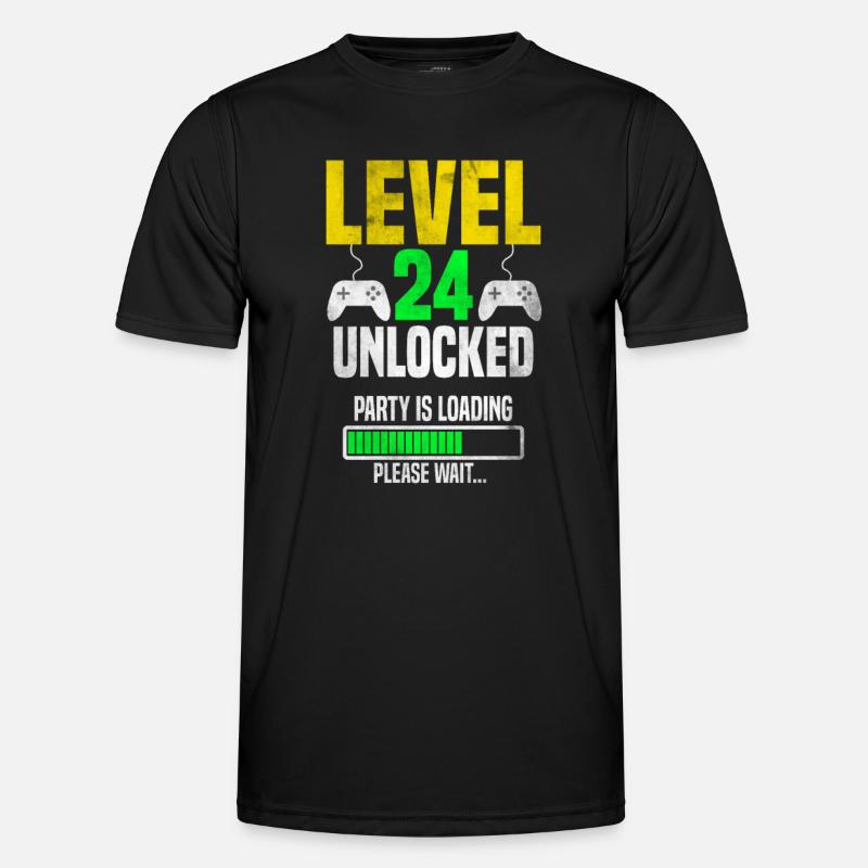 Level 24 unlocked – Party is loading - Men's Functional T-Shirt - black