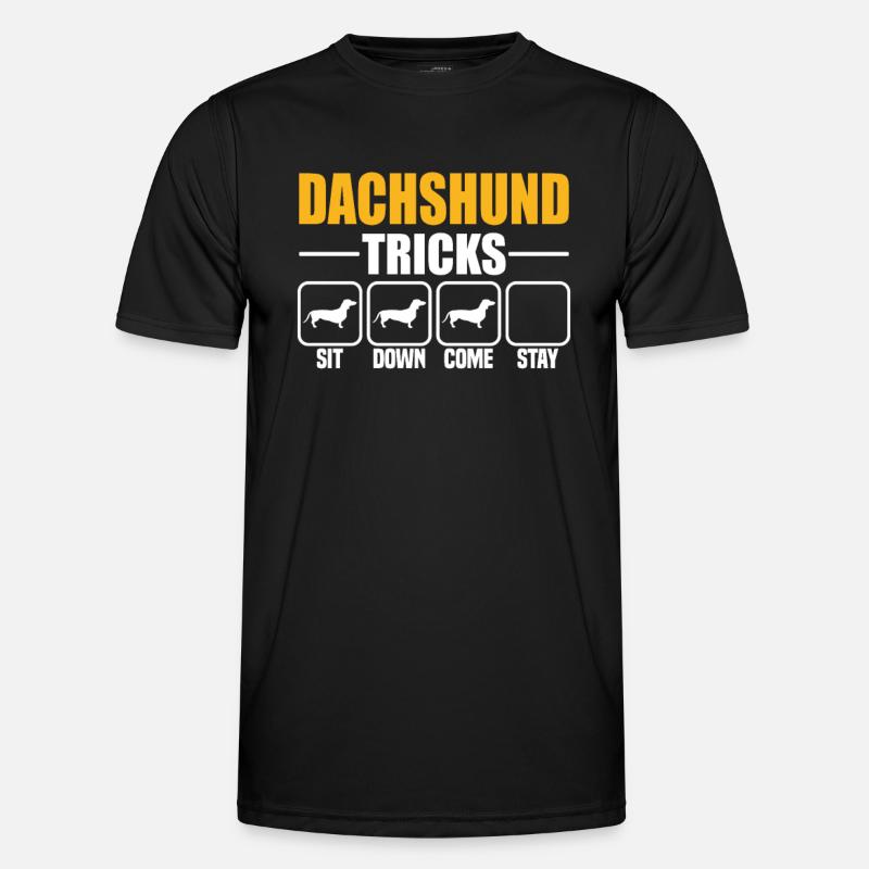 Dachshund Tricks - Männer Funktions-T-Shirt - Schwarz