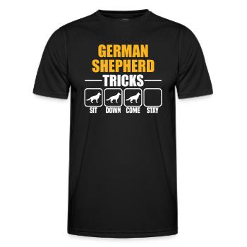 Astuces de berger allemand - T-shirt sport Homme - noir - Devant - AI Model Male 178 dark (178cm)