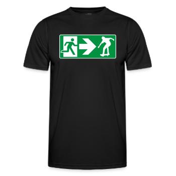 Notausgang Skateboard Skater - Männer Funktions-T-Shirt - Schwarz - Vorne - AI Model Male 178 dark (178cm)