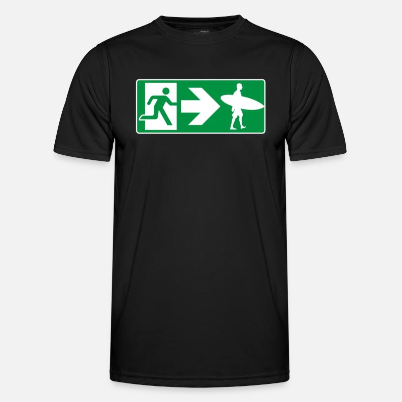 Emergency Exit Surfing Surfer - Men's Functional T-Shirt - black