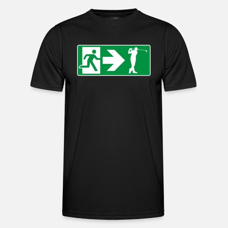 Emergency Exit Golf Golfers - Men's Functional T-Shirt - black