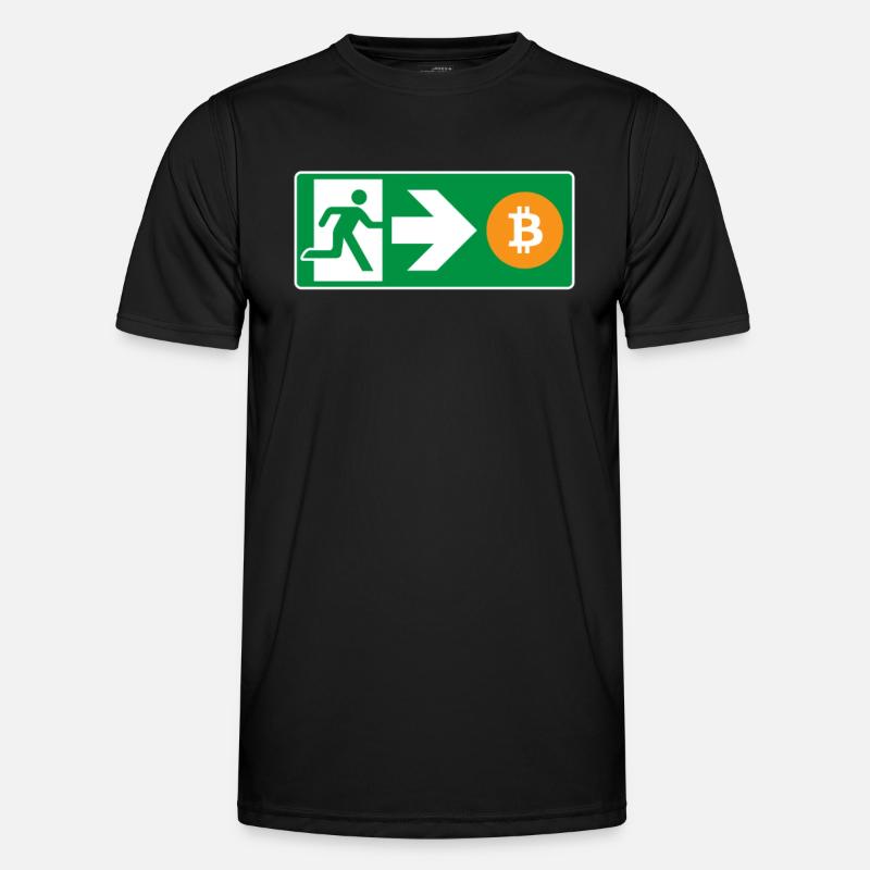 Emergency Exit Bitcoin Bitcoiner - Men's Functional T-Shirt - black