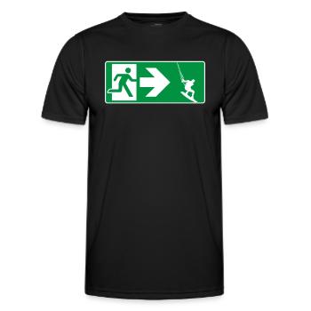 Notausgang Kitesurfen Kitesurfer - Männer Funktions-T-Shirt - Schwarz - Vorne - AI Model Male 178 dark (178cm)