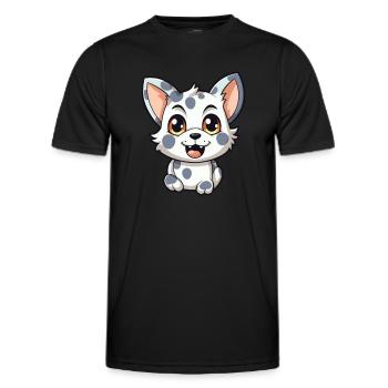 Australien tacheté brume chat dessin animé Art de l’aquarelle - T-shirt sport Homme - noir - Devant - AI Model Male 178 dark (178cm)