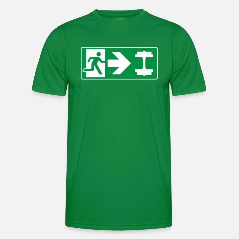 Emergency Exit Dumbbell Gym Men's Functional T-Shirt