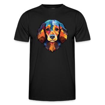 Anglos Français De Petite Venerie Hund Aquarell - Männer Funktions-T-Shirt - Schwarz - Vorne - AI Model Male 178 dark (178cm)