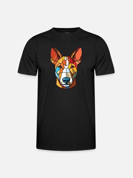 Bullterrier-Hunderasse Aquarell-Illustration - Männer Funktions-T-Shirt - Schwarz