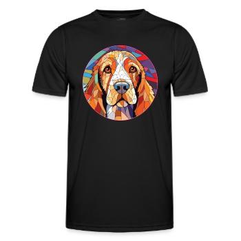 Petits Bassets Griffons Vendéen Chien Aquarelle - T-shirt sport Homme - noir - Devant - AI Model Male 178 dark (178cm)