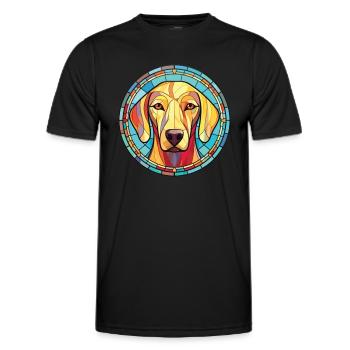 Sloughi Hunderasse bunte Aquarell-Illustration - Männer Funktions-T-Shirt - Schwarz - Vorne - AI Model Male 178 dark (178cm)