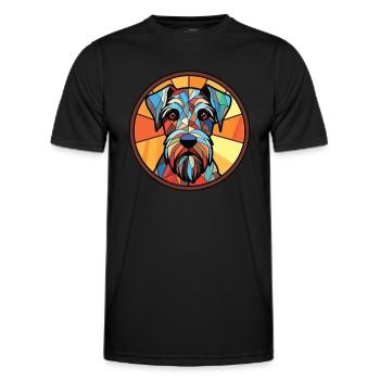 Standard-Schnauzer-Hunderasse buntes Aquarell - Männer Funktions-T-Shirt - Schwarz - Vorne - AI Model Male 178 dark (178cm)