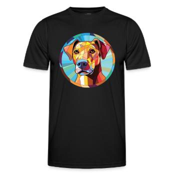 Braque Saint Germain chien race aquarelle colorée - T-shirt sport Homme - noir - Devant - AI Model Male 178 dark (178cm)