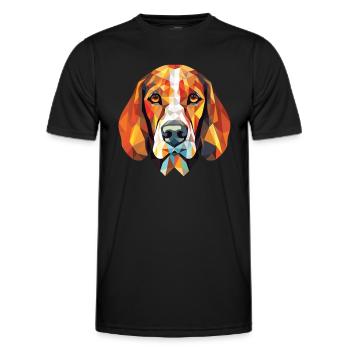 Russe Arlequin chien chien race verre aquarelle - T-shirt sport Homme - noir - Devant - AI Model Male 178 dark (178cm)