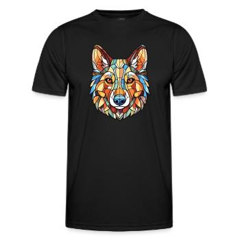 Sibérie occidentale Laika chien race aquarelle colorée - T-shirt sport Homme - noir - Devant - AI Model Male 178 dark (178cm)