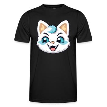 Hantilly Tiffany chat dessin animé aquarelle Clipart - T-shirt sport Homme - noir - Devant - AI Model Male 178 dark (178cm)