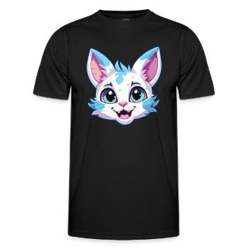 Australian Spotted Mist Cat Cartoon Watercolor Art - Men's Functional T-Shirt - black - Front - AI Model Male 178 dark (178cm)