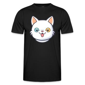 Hantilly Tiffany chat dessin animé aquarelle Clipart - T-shirt sport Homme - noir - Devant - AI Model Male 178 dark (178cm)
